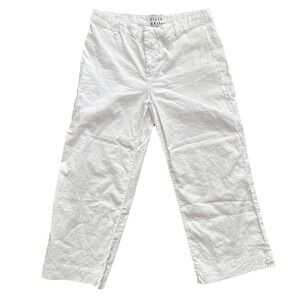 Frank & Eileen Wexford Women's 14 White Linen Blend Pants Made in USA